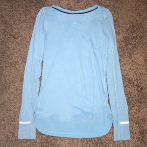 Lululemon athletica light blue running shirt